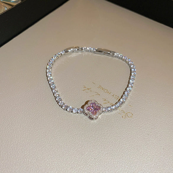 Wholesale Copper Letter Zirconia Inlayed Fashion Exquisite Cold Style Light Luxury High End Feeling Temperament Women's Bracelet