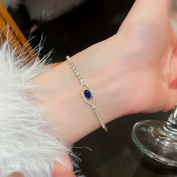 Wholesale Copper Letter Zirconia Inlayed Fashion Exquisite Cold Style Light Luxury High End Feeling Temperament Women's Bracelet