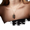 Wholesale Copper Light Luxury Geometric Carved Rose Pendant Necklace With Electroplating For Women