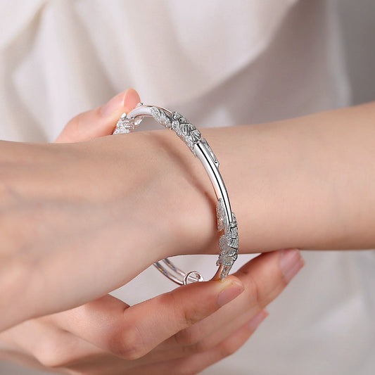 Wholesale Copper Light Luxury Plant Flowers Electroplating Bracelet