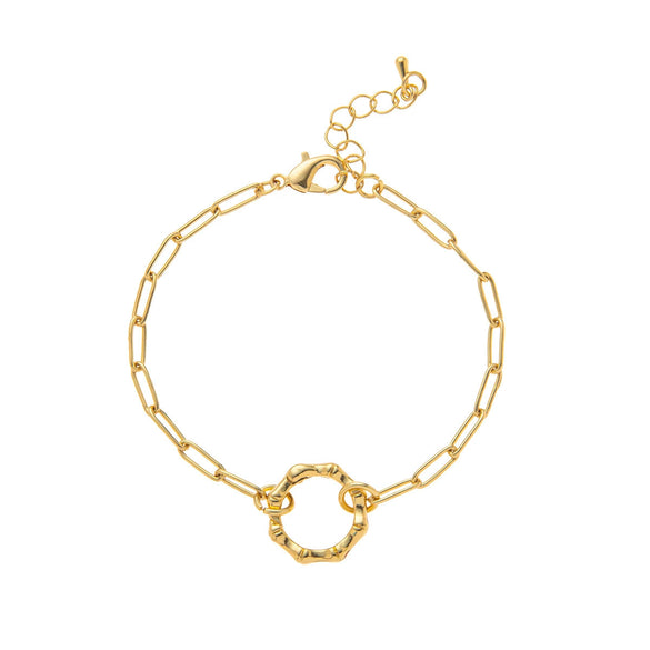 Wholesale Copper Loop Necklace With Geometric Love Round Pendant Electroplated Gold Plated And Color Preservation Simple Style Unisex