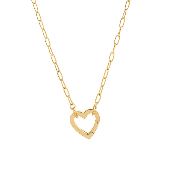 Wholesale Copper Loop Necklace With Geometric Love Round Pendant Electroplated Gold Plated And Color Preservation Simple Style Unisex
