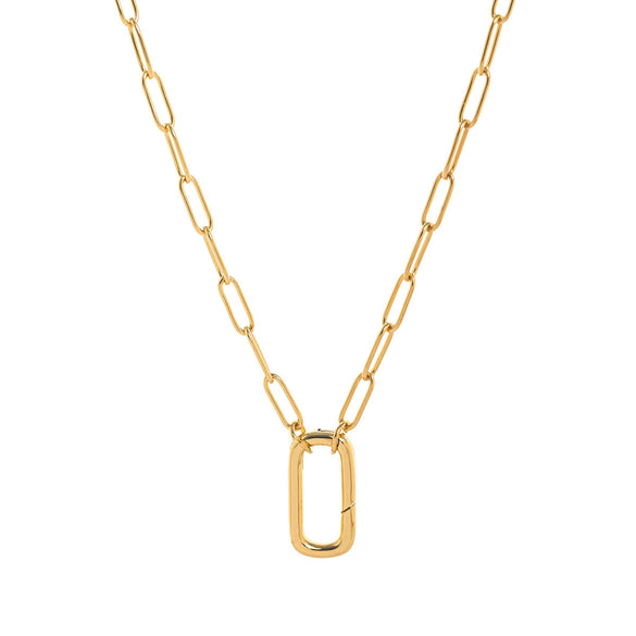 Wholesale Copper Loop Necklace With Geometric Love Round Pendant Electroplated Gold Plated And Color Preservation Simple Style Unisex