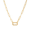 Wholesale Copper Loop Necklace With Geometric Love Round Pendant Electroplated Gold Plated And Color Preservation Simple Style Unisex