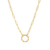 Wholesale Copper Loop Necklace With Geometric Love Round Pendant Electroplated Gold Plated And Color Preservation Simple Style Unisex