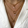 Wholesale Copper Loop Necklace With Geometric Love Round Pendant Electroplated Gold Plated And Color Preservation Simple Style Unisex