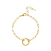 Wholesale Copper Loop Necklace With Geometric Love Round Pendant Electroplated Gold Plated And Color Preservation Simple Style Unisex
