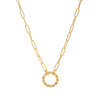 Wholesale Copper Loop Necklace With Geometric Love Round Pendant Electroplated Gold Plated And Color Preservation Simple Style Unisex
