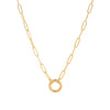 Wholesale Copper Loop Necklace With Geometric Love Round Pendant Electroplated Gold Plated And Color Preservation Simple Style Unisex