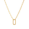 Wholesale Copper Loop Necklace With Geometric Love Round Pendant Electroplated Gold Plated And Color Preservation Simple Style Unisex
