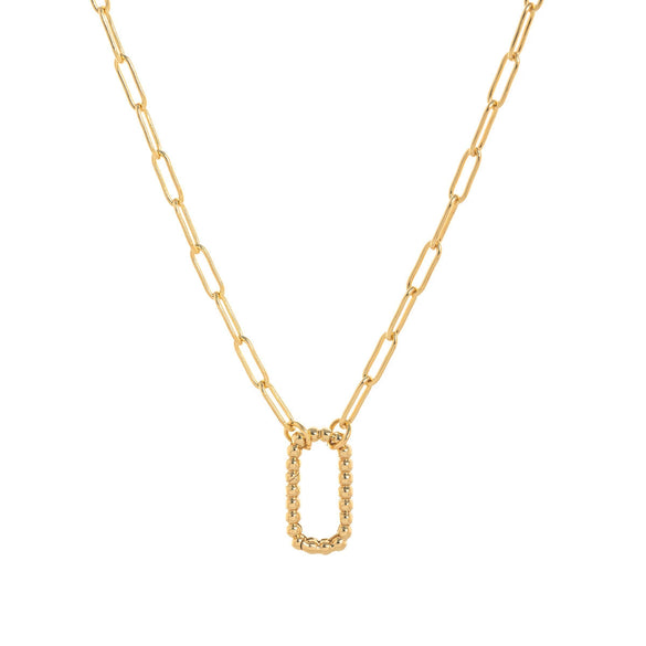 Wholesale Copper Loop Necklace With Geometric Love Round Pendant Electroplated Gold Plated And Color Preservation Simple Style Unisex