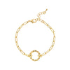 Wholesale Copper Loop Necklace With Geometric Love Round Pendant Electroplated Gold Plated And Color Preservation Simple Style Unisex