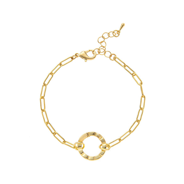 Wholesale Copper Loop Necklace With Geometric Love Round Pendant Electroplated Gold Plated And Color Preservation Simple Style Unisex