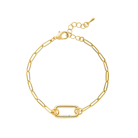 Wholesale Copper Loop Necklace With Geometric Love Round Pendant Electroplated Gold Plated And Color Preservation Simple Style Unisex