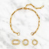 Wholesale Copper Loop Necklace With Geometric Love Round Pendant Electroplated Gold Plated And Color Preservation Simple Style Unisex
