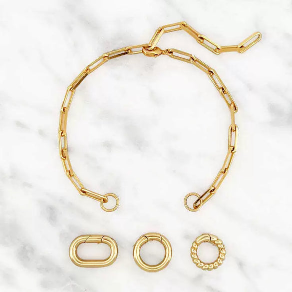Wholesale Copper Loop Necklace With Geometric Love Round Pendant Electroplated Gold Plated And Color Preservation Simple Style Unisex