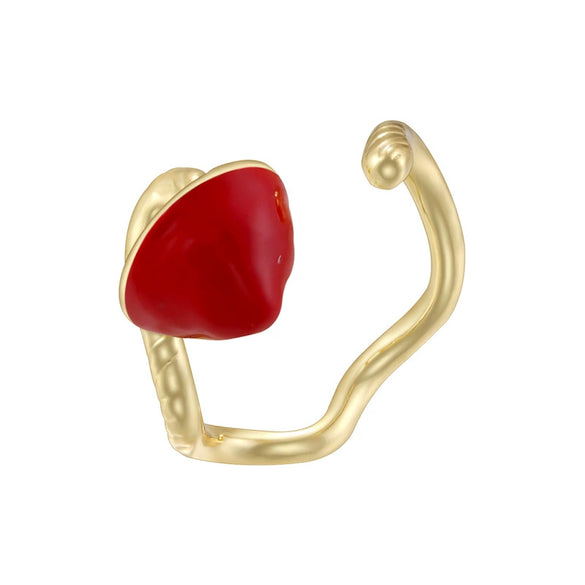 Wholesale Copper Lovely Oil Dripping Heart Shape Ring