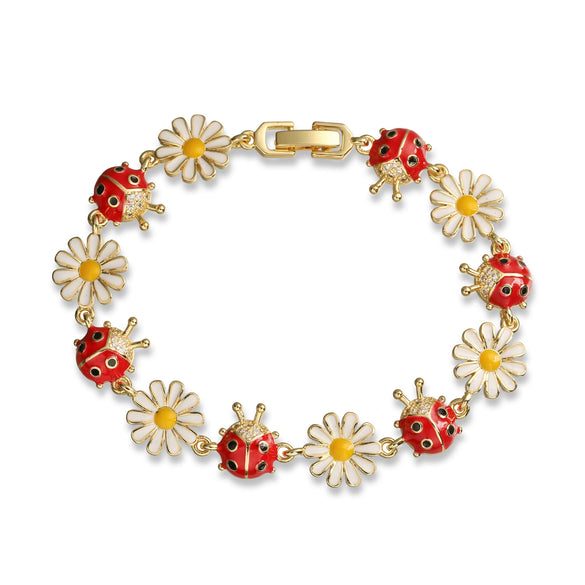 Wholesale Copper Lovely Style Oil Drop Flower Animal Zodiac Stitching Women's Bracelet