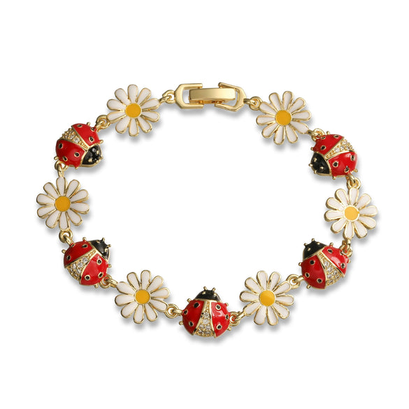 Wholesale Copper Lovely Style Oil Drop Flower Animal Zodiac Stitching Women's Bracelet