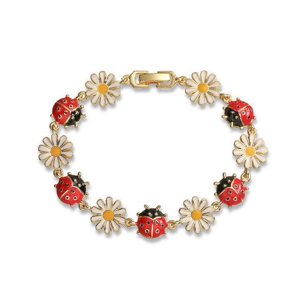 Wholesale Copper Lovely Style Oil Drop Flower Animal Zodiac Stitching Women's Bracelet