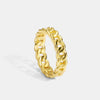 Wholesale Copper Metallic Gold Rope Geometric Hollow Ring With Electroplating Treatment