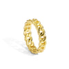 Wholesale Copper Metallic Gold Rope Geometric Hollow Ring With Electroplating Treatment