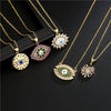 Wholesale Copper Micro Inlaid Pendant Necklace With Geometric Pattern For Women Copper Plated 18K Gold