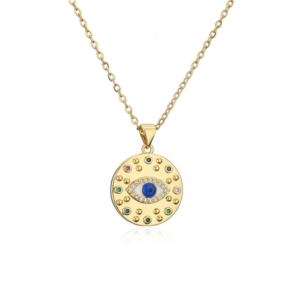 Wholesale Copper Micro Inlaid Pendant Necklace With Geometric Pattern For Women Copper Plated 18K Gold