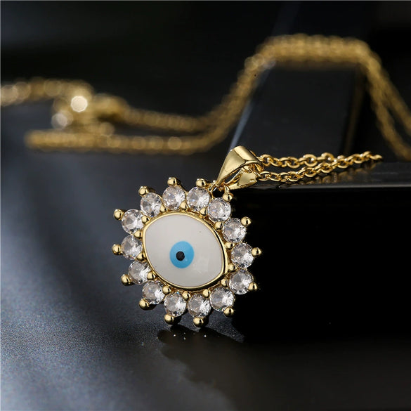 Wholesale Copper Micro Inlaid Pendant Necklace With Geometric Pattern For Women Copper Plated 18K Gold