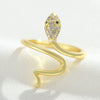 Wholesale Copper Micro Inlaid Zircon Winding Snake Ring Animal Style Electroplated For Women