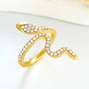 Wholesale Copper Micro Inlaid Zircon Winding Snake Ring Animal Style Electroplated For Women