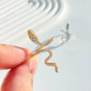 Wholesale Copper Micro Inlaid Zircon Winding Snake Ring Animal Style Electroplated For Women
