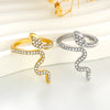 Wholesale Copper Micro Inlaid Zircon Winding Snake Ring Animal Style Electroplated For Women