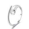 Wholesale Copper Micro Inlaid Zircon Winding Snake Ring Animal Style Electroplated For Women