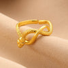 Wholesale Copper Micro Inlaid Zircon Winding Snake Ring Animal Style Electroplated For Women