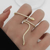 Wholesale Copper Micro Inlaid Zircon Winding Snake Ring Animal Style Electroplated For Women