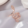 Wholesale Copper Micro Inlaid Zircon Winding Snake Ring Animal Style Electroplated For Women