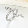 Wholesale Copper Micro Inlaid Zircon Winding Snake Ring Animal Style Electroplated For Women