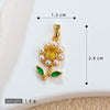 Wholesale Copper Microinlaid Flower Necklace With Zircon And Oil Painting Pendant For Women Electroplated Fashionable And Versatile Clavicle Chain Jewelry