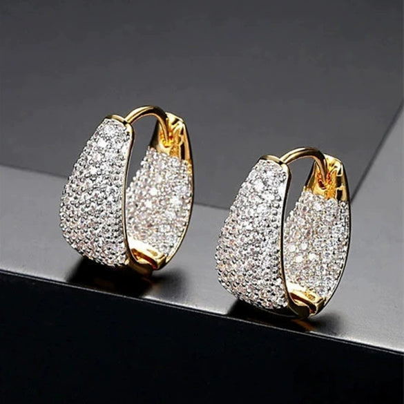 Wholesale Copper Microinlaid Geometric Triangular Earrings Set With Zirconia For Women