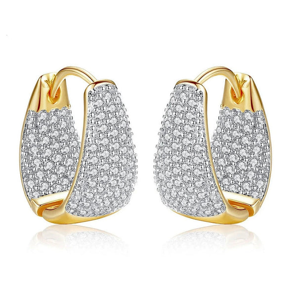 Wholesale Copper Microinlaid Geometric Triangular Earrings Set With Zirconia For Women