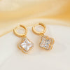Wholesale Copper Microinlaid Zircon Clover And Leaves Pattern Women's Earrings