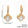Wholesale Copper Microinlaid Zircon Clover And Leaves Pattern Women's Earrings