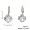 Wholesale Copper Microinlaid Zircon Clover And Leaves Pattern Women's Earrings