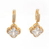 Wholesale Copper Microinlaid Zircon Clover And Leaves Pattern Women's Earrings