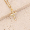Wholesale Copper Microinlaid Zircon Cross Hip Hop 18K Gold Pendant Necklace