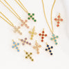 Wholesale Copper Microinlaid Zircon Cross Necklace Women's Retro Light Luxury Highend Clavicle Chain Elegant Allmatch Accessories