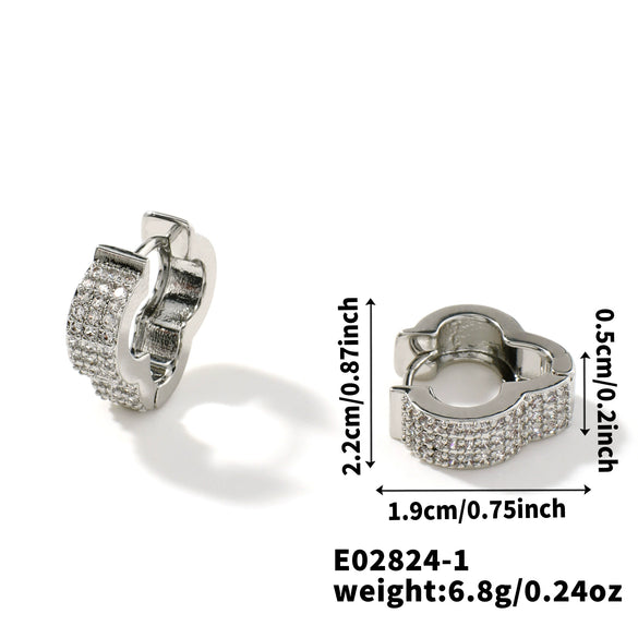 Wholesale Copper Microinlaid Zircon Geometric Earrings For Women