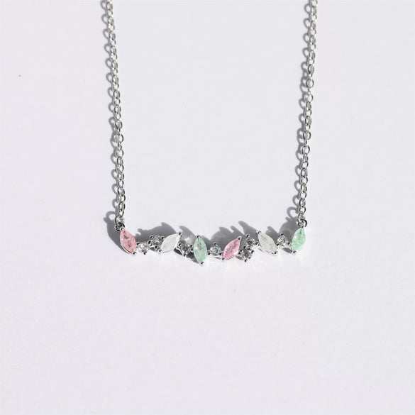 Wholesale Copper Microinlaid Zircon Geometric Style Women's Clavicle Chain Necklace With Electroplating O Word Chain