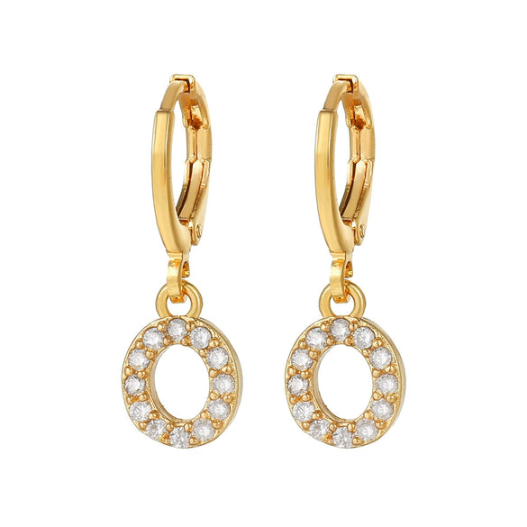 Wholesale Copper Microinlaid Zircon Letter Earring For Women